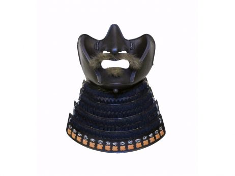 Masque de samourai ou menpo avec du poil de yak, expert art japonais