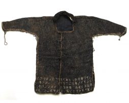 Veste d'armure en soie bleue et cotte de mailles