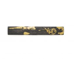 Kozuka en shakudo et or décoré d'un escargot