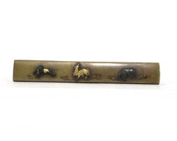 Kozuka - trois chevaux incrustés d'or et de shakudo