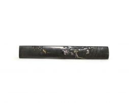 Kozuka en shakudo décoré d'un pêcheur