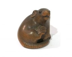 Netsuke en bois - Rat par Masanao de Yamada