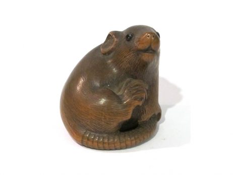 Netsuke en bois - Rat par Masanao de Yamada