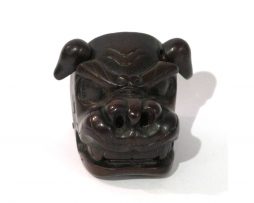 Netsuke en bois - Masque de shishimai