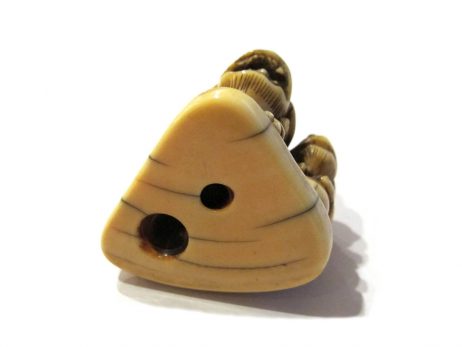 Netsuke en ivoire - Shishi et son petit 3