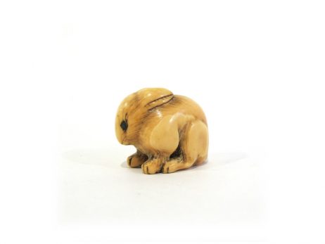 Netsuke en ivoire katabori - Lapin