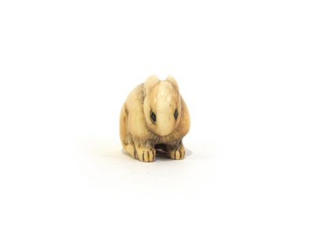 Netsuke en ivoire katabori - Lapin 2