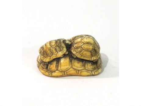 Netsuke en ivoire - Trois tortues 3