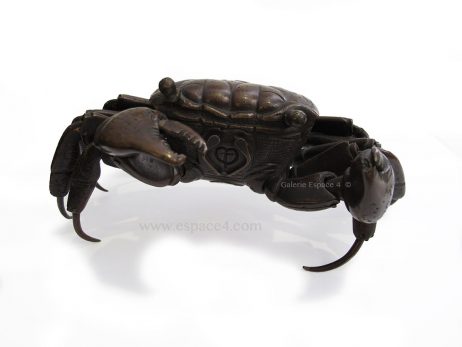 Jizai okimono - Crabe en bronze