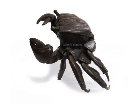 Jizai okimono - Crabe en bronze 3