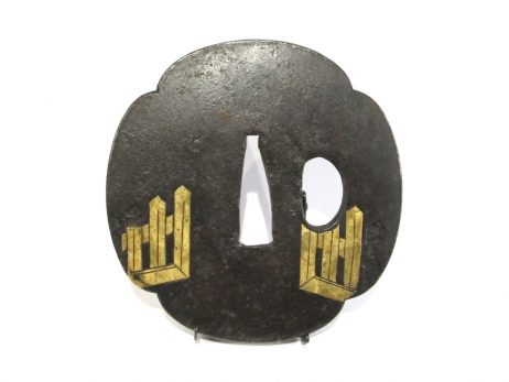 Tsuba en fer marugata - Deux nios style Heianjo 2