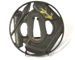 Tsuba en fer marugata - Objets de lettré