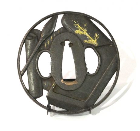 Tsuba en fer marugata - Objets de lettré