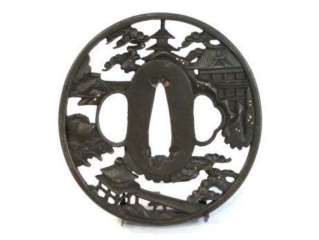 Tsuba - Pavillons et pagodes sous les pins 2