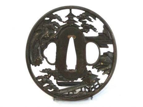 Tsuba - Pavillons et pagodes sous les pins