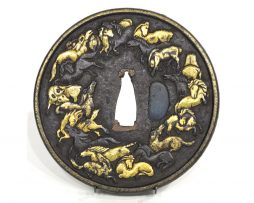 Tsuba - Groupe de chevaux galopant