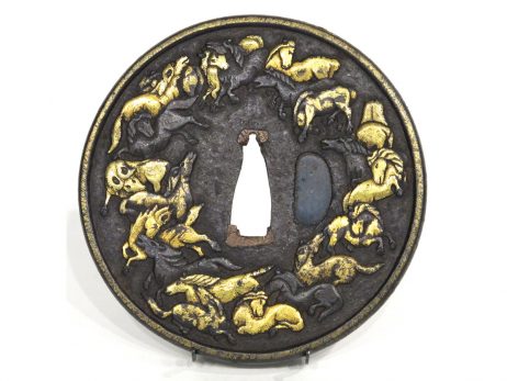 Tsuba - Groupe de chevaux galopant