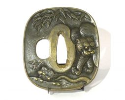 Tsuba - Tigre sous les bambous