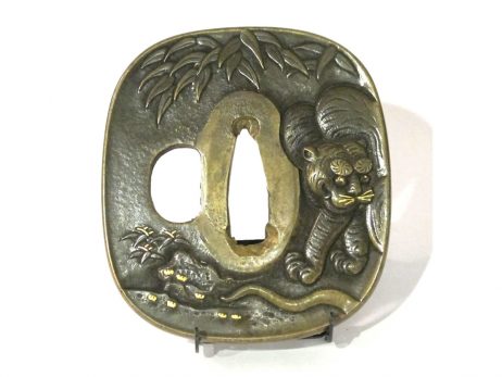 Tsuba - Tigre sous les bambous