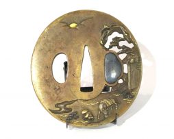 Tsuba - Cavalier sous un clair de lune