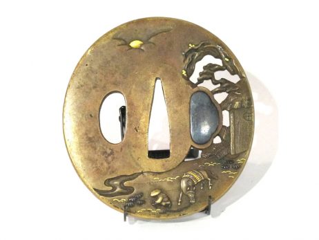 Tsuba - Cavalier sous un clair de lune