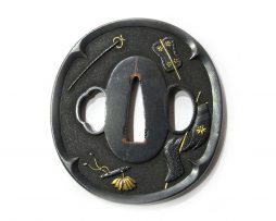 Tsuba en shakudo nagamarugata - Armes et armures samourai