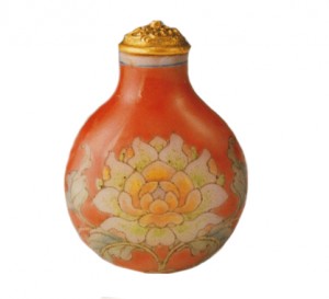 Tabatière verre émaillé kangxi