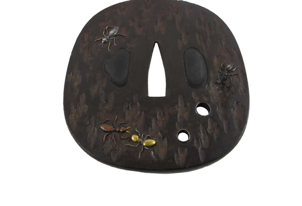 TSUBA KAKU MARU GATA EN FER - FOURMIS ET ECORCE D'ARBRE – Image 5