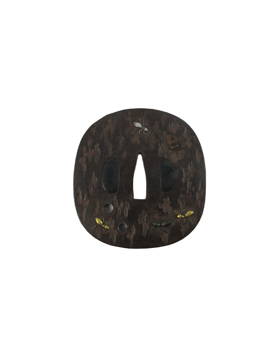 TSUBA KAKU MARU GATA EN FER - FOURMIS ET ECORCE D'ARBRE – Image 2