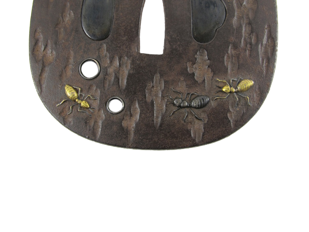 TSUBA KAKU MARU GATA EN FER - FOURMIS ET ECORCE D'ARBRE – Image 4