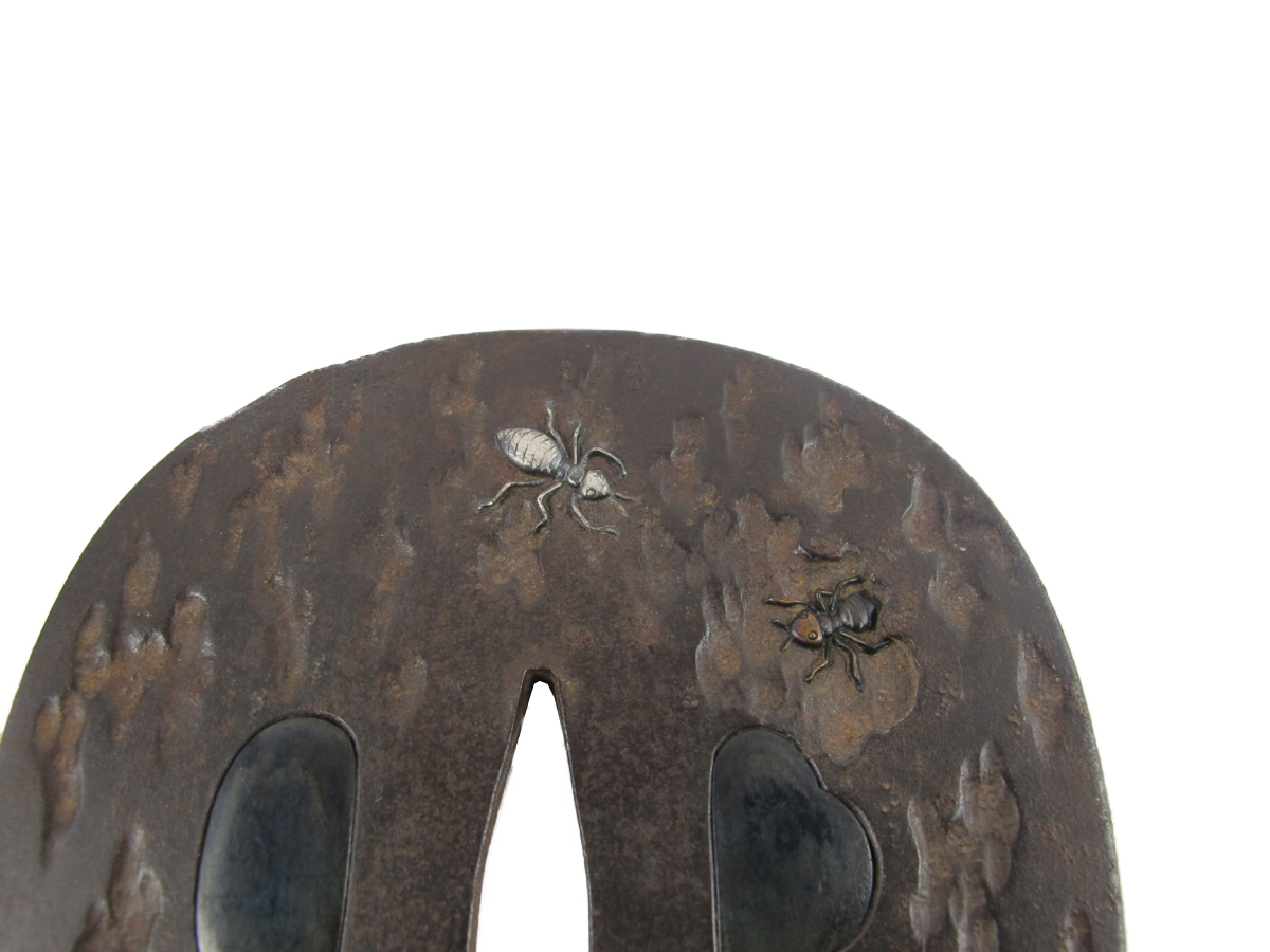 TSUBA KAKU MARU GATA EN FER - FOURMIS ET ECORCE D'ARBRE – Image 3