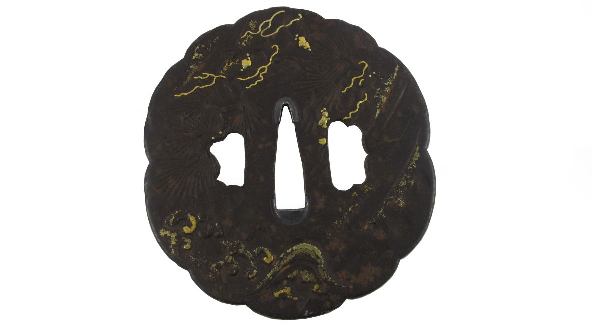 TSUBA KIKUGATA EN FER - RAIDEN FOUDROYANT LA MER – Image 2